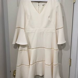 Eliza J Fit and Flare Cream Dress